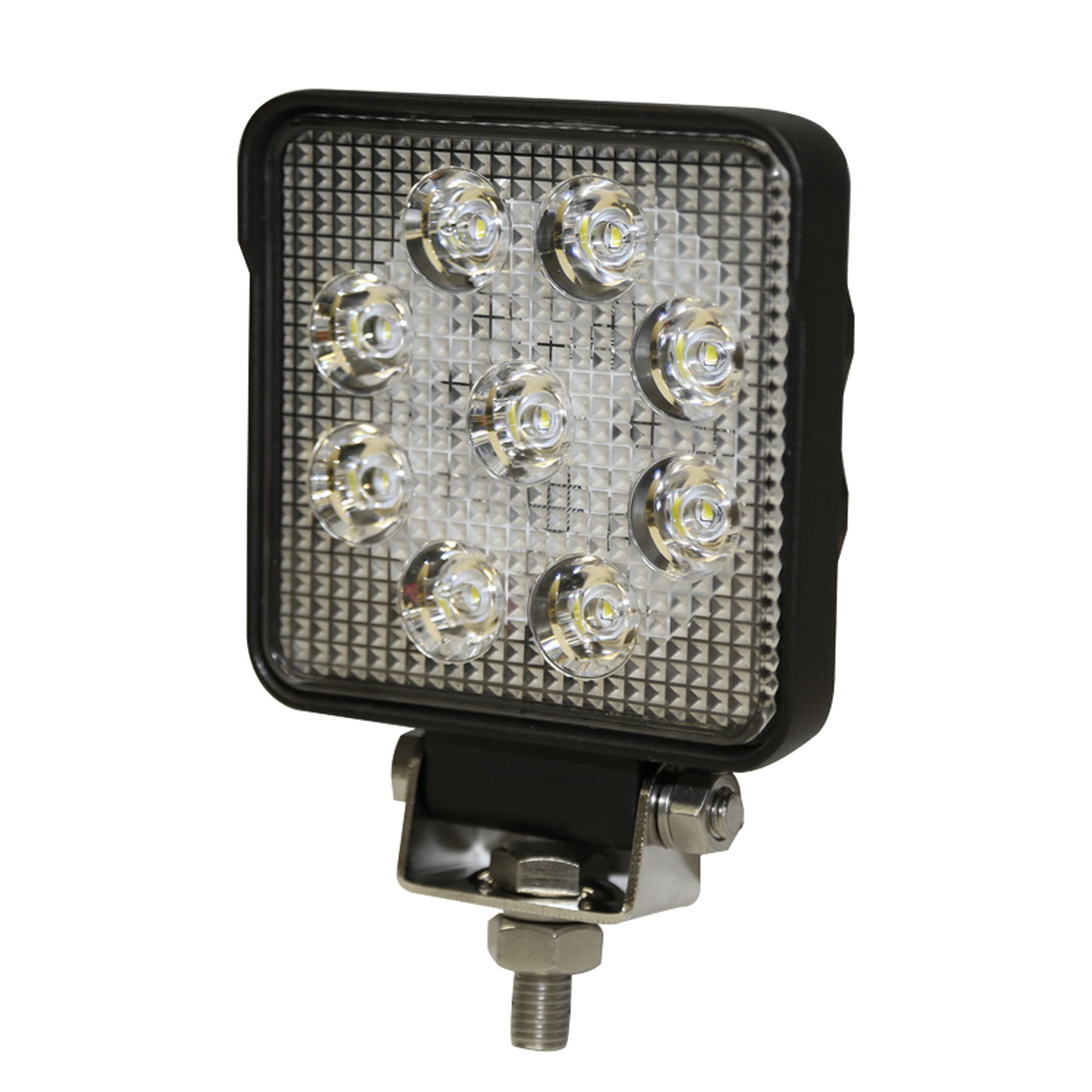 LUZ DE TRABAJO CUADRADA ULTRA BRILLANTE, 9 LED,1450 LUMENES, 12-24 VCD-Luces Perimetrales-ECCO-Bsai Seguridad & Controles