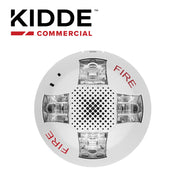 LUZ ESTROBOSCÓPICA DE TECHO, 15-115 CD , MARCA KIDDE, EGCAVWF, BLANCA, CON LA PALABRA FIRE. PLACA DE CABLEADO LATERAL DE LA HABITACIÓN INCLUIDA.-Notificación-KIDDE-EGCAVWF-Bsai Seguridad & Controles