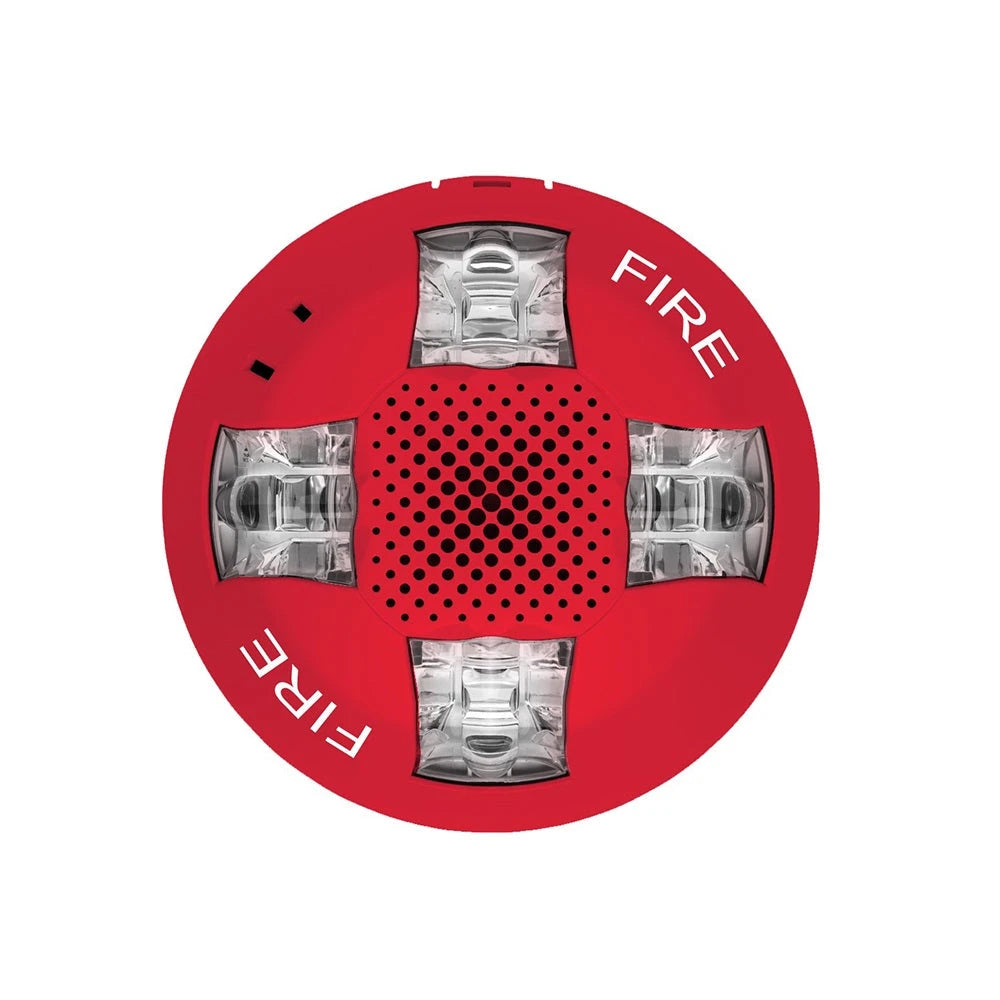 LUZ ESTROBOSCÓPICA DE TECHO, 15-115 CD, MARCA KIDDE, EGCAVRF, ROJA, CON LA PALABRA FIRE. PLACA DE CABLEADO LATERAL DE LA HABITACIÓN INCLUIDA.-Notificación y Voceo-KIDDE-Bsai Seguridad & Controles