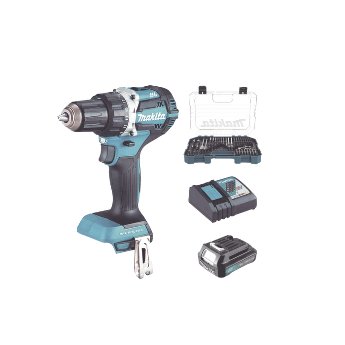 ROTOMART. ATORN. 1/2INV.V.R. 0-500 0-1900 RPM M/BL LI-ION 1 BAT. 1.5 A.H Y CARG C/LUZ FRENO EST.A CCS 75 PZAS 18V-Herramientas-MAKITA-DHP485SYX6-Bsai Seguridad & Controles