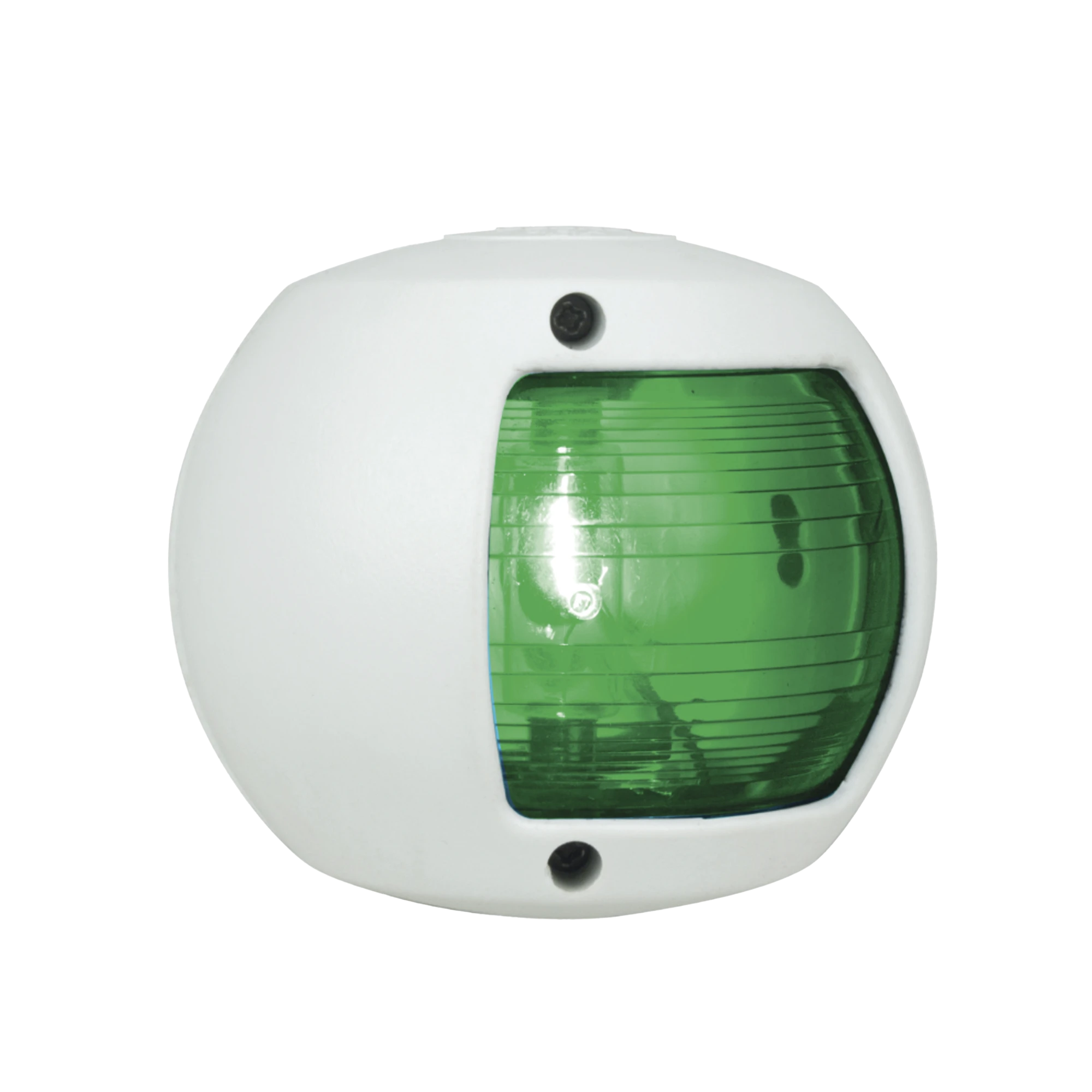LUZ LATERAL DE NAVEGACIÓN EN COLOR VERDE CON CARCASA BLANCA PARA EMBARCACIONES A VELA O A MOTOR DE MENOS DE 20 METROS-Soluciones Marinas-PERKO-Bsai Seguridad & Controles