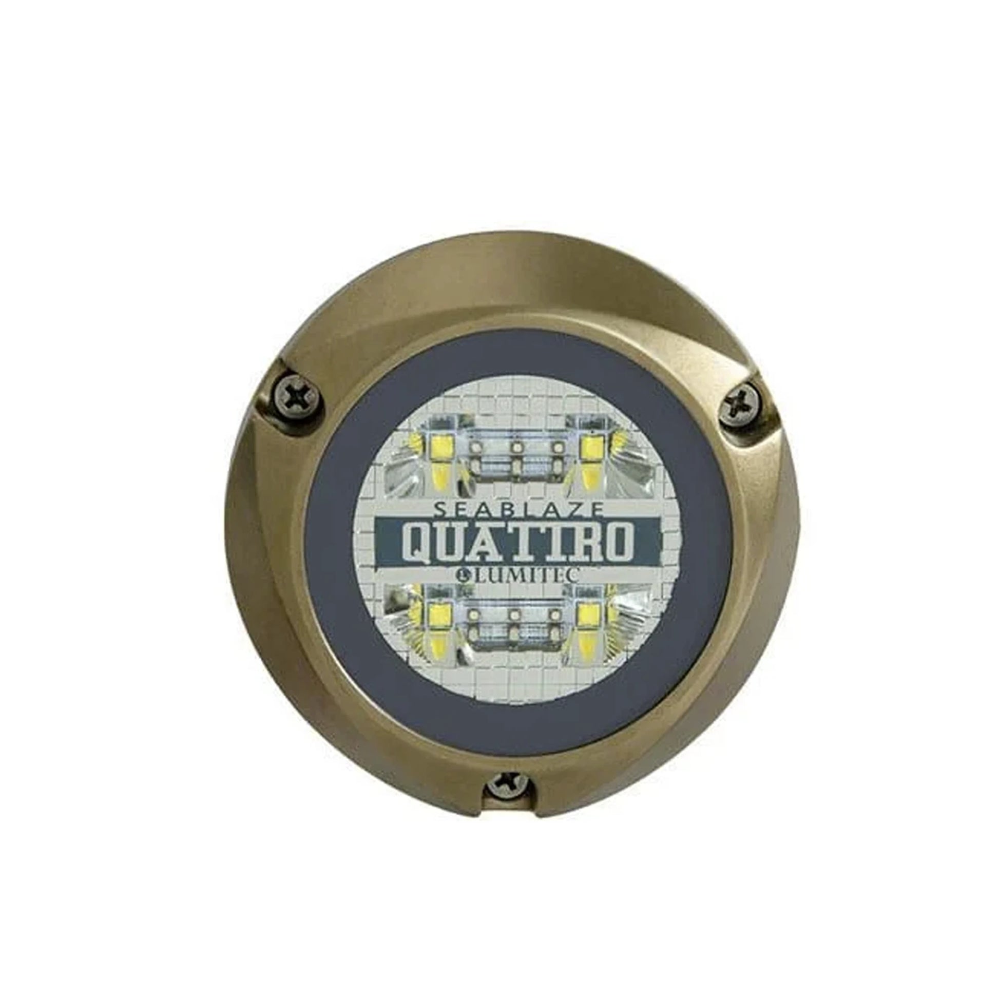 LUZ LED MARINA SUMERGIBLE SEABLAZE QUATTRO, EMITE LUZ MULTICOLOR DE 2000 LÚMENES, FABRICADA EN BRONCE NAVAL CON GRADO DE PROTECCIÓN IP68.-Soluciones Marinas-LUMITEC-Bsai Seguridad & Controles