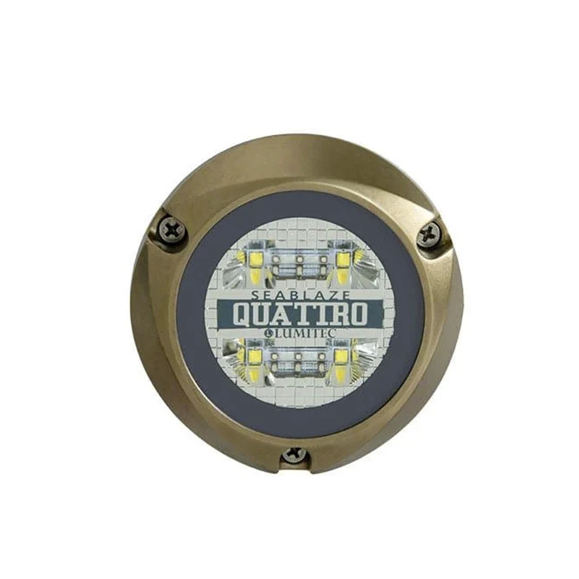 LUZ LED MARINA SUMERGIBLE SEABLAZE QUATTRO, EMITE LUZ MULTICOLOR DE 2000 LÚMENES, FABRICADA EN BRONCE NAVAL CON GRADO DE PROTECCIÓN IP68.-Soluciones Marinas-LUMITEC-Bsai Seguridad & Controles