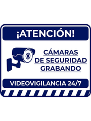 SAXXON - LETRERO DE VIDEO VIGILANCIA 24/7 , MEDIDA 17 X 21.8 CM , ESTIRENO CALIBRE 30-Material POP-MARCAS VARIAS-Bsai Seguridad & Controles