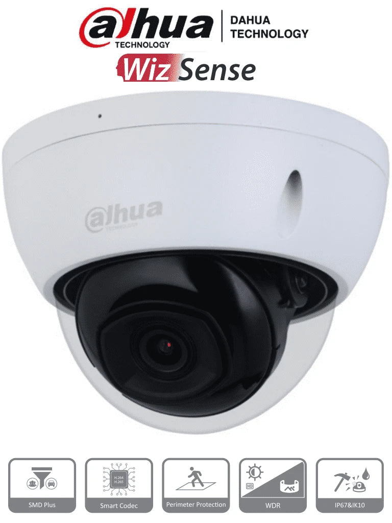 DAHUA IPC-HDBW2541E-S - Camara IP Domo Antivandalica de 5 Megapixeles/ WizSense/ 111 Grados de Apertura/ IR de 30 Metros/ SMD Plus/ Microfono Integrado/ PoE/ Ranura para MicroSD/ IP67/ IK10/ WDR Real de 120 dB/ H.265+/ #LoNuevo-Domo-DAHUA-Bsai Seguridad & Controles