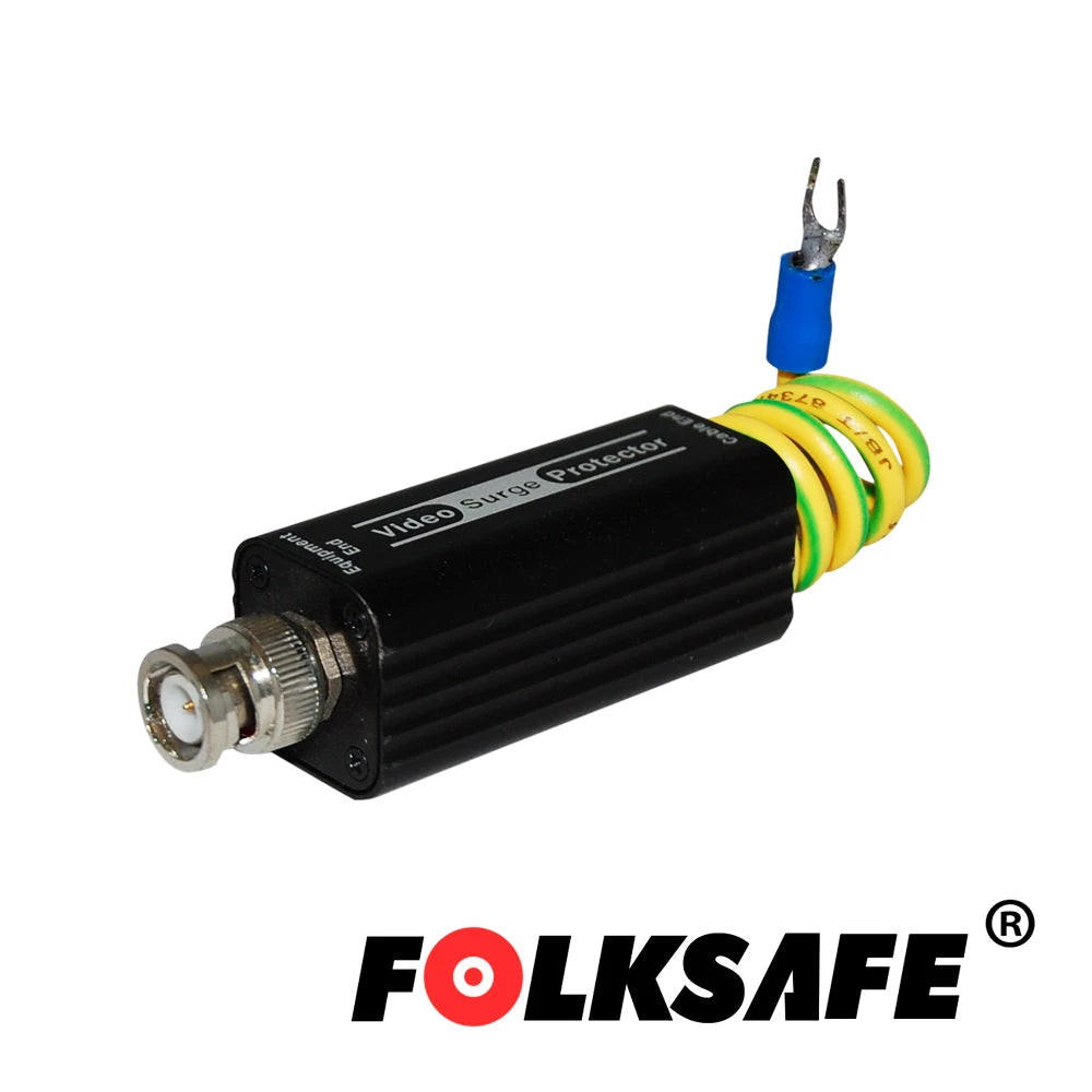 PROTECTOR DE VOLTAJE FOLKSAFE FS-SP3001U, PROTEGE CONTRA SOBRETENSIONES EN VIDEO DE HASTA 10KA SOBRE CABLE COAXIAL O UTP, CONECTORES BNC HEMBRA/MACHO Y CABLE PARA CONECCION A GND, CARCASA ALEACIÓN DE ALUMINIO MEDIDAS DE 60 X 25 X 25 MM-Accesorios Videovigilancia-FOLKSAFE-Bsai Seguridad & Controles