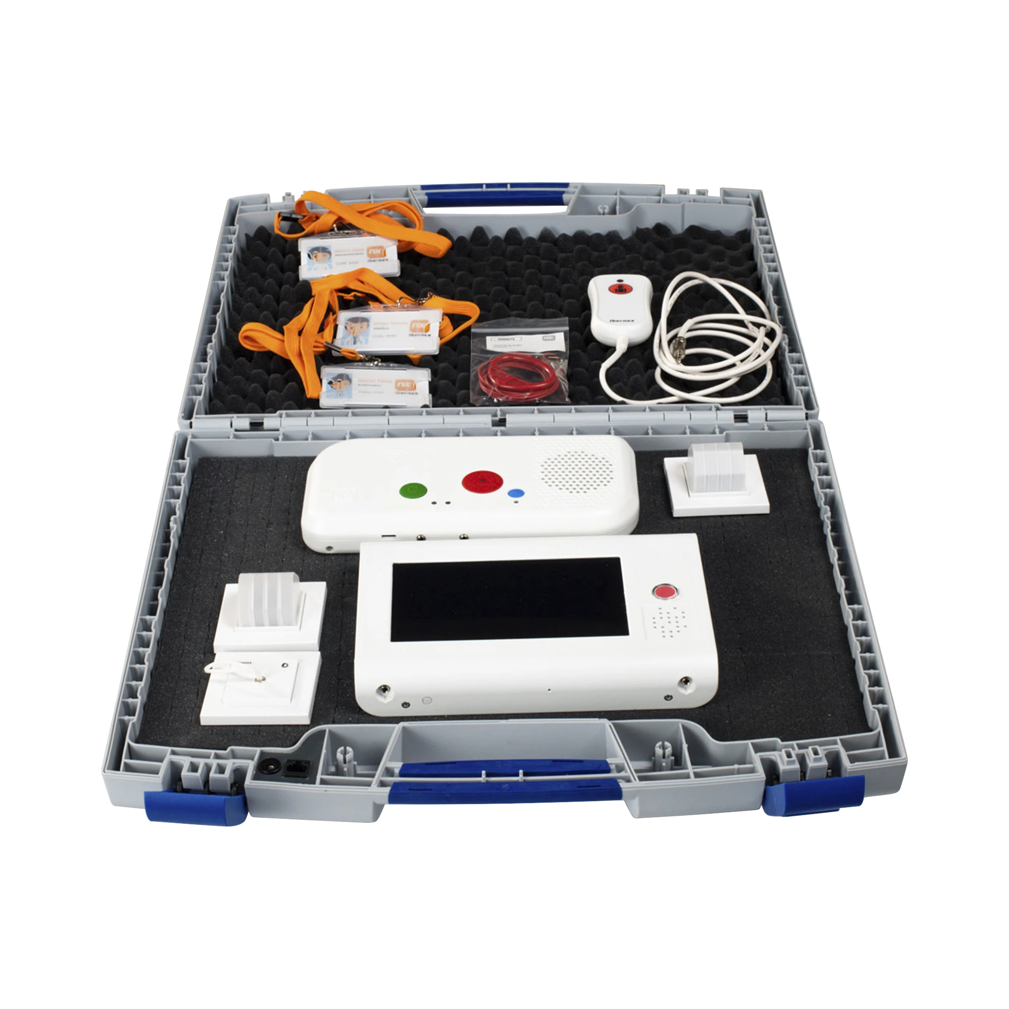 MALETÍN FUNCIONAL DEMO SISTEMA DE LLAMADA PACIENTE ENFERMERA IP CON TERMINALES IP Y PERIFÉRICOS-Sistemas de Emergencia-IBERNEX-Bsai Seguridad & Controles