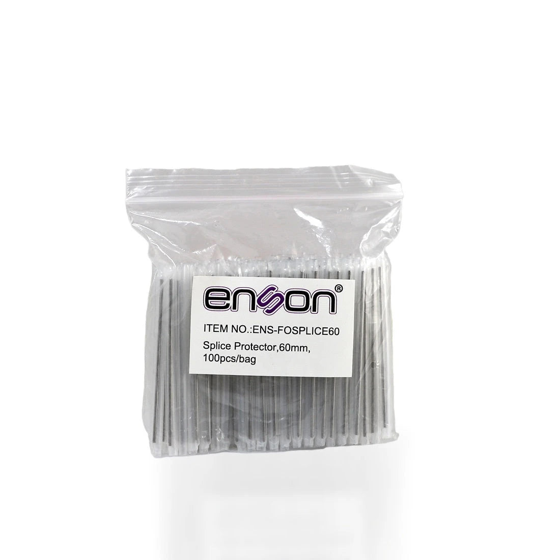 MANGA DE EMPALME ENSON ENS-FOSPLICE60 LARGO 60 MM PAQUETE CON 100 PIEZAS-Fibra &Oacute;ptica-ENSON-Bsai Seguridad & Controles