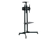 MANHATA 462174 - SOPORTE DE CARRITO MULTIMEDIA ECONÓMICO / PARA TV DE 32" A 65" / HASTA 55KG / +/- 15°/ ALTURA AJUSTABLE / ESTANTES PARA CÁMARAS Y AV / CONSTRUCCIÓN DE ACERO/ COLOR NEGRO-Soportes y Bases-MANHATTAN-Bsai Seguridad & Controles