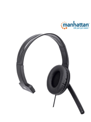 MANHATTAN 179874 - AUDÍFONO USB MONOAURAL CON MICRÓFONO DISEÑO MONOAURAL, CABLEADO CON UN CONECTOR USB-A, CONTROL DE VOLUMEN EN LÍNEA, MICRÓFONO AJUSTABLE, NEGRO-Micrófonos-MANHATTAN-MAN1760016-Bsai Seguridad & Controles