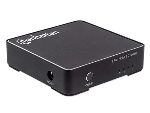 MANHATTAN 207591 - SPLITTER HDMI 4K DE 2 PUERTOS 4K@60HZ, ALIMENTACIÓN CA, HDCP 2.2-Divisores / Splitters-MANHATTAN-Bsai Seguridad & Controles