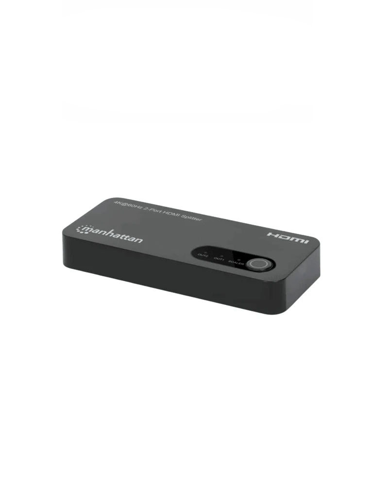 MANHATTAN 207614 - VIDEO SPLITTER HDMI 4K DE 2 PUERTOS DIVIDE UNA ENTRADA HDMI EN DOS SALIDAS HDMI 4K (1X2), 18GBPS, NEGRO-Divisores / Splitters-MANHATTAN-Bsai Seguridad & Controles