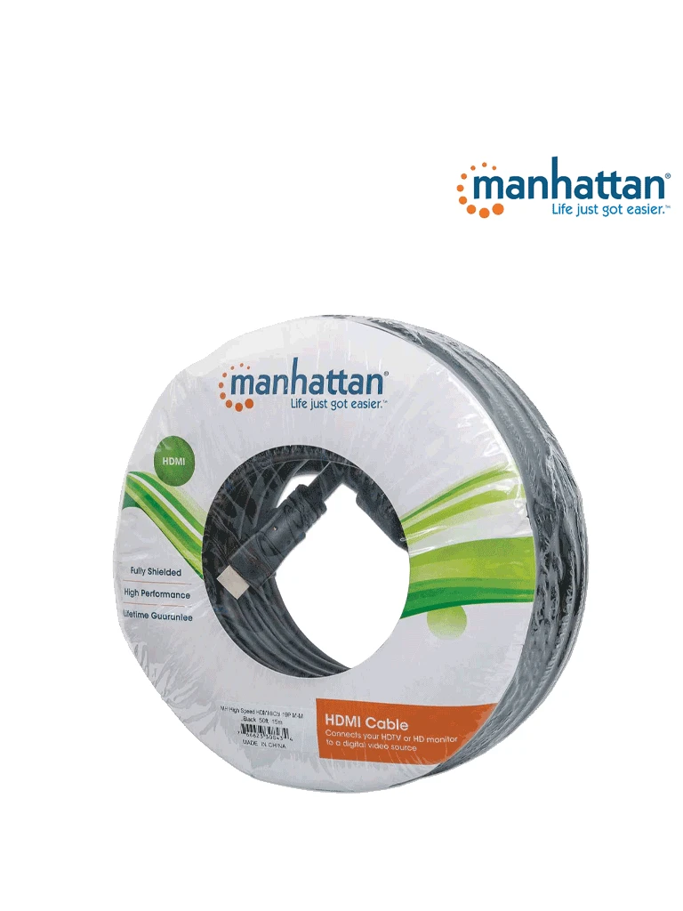 MANHATTAN 308434- CABLE HDMI 1.3 M-M 15.0M BOLSA-HDMI-MANHATTAN-Bsai Seguridad & Controles