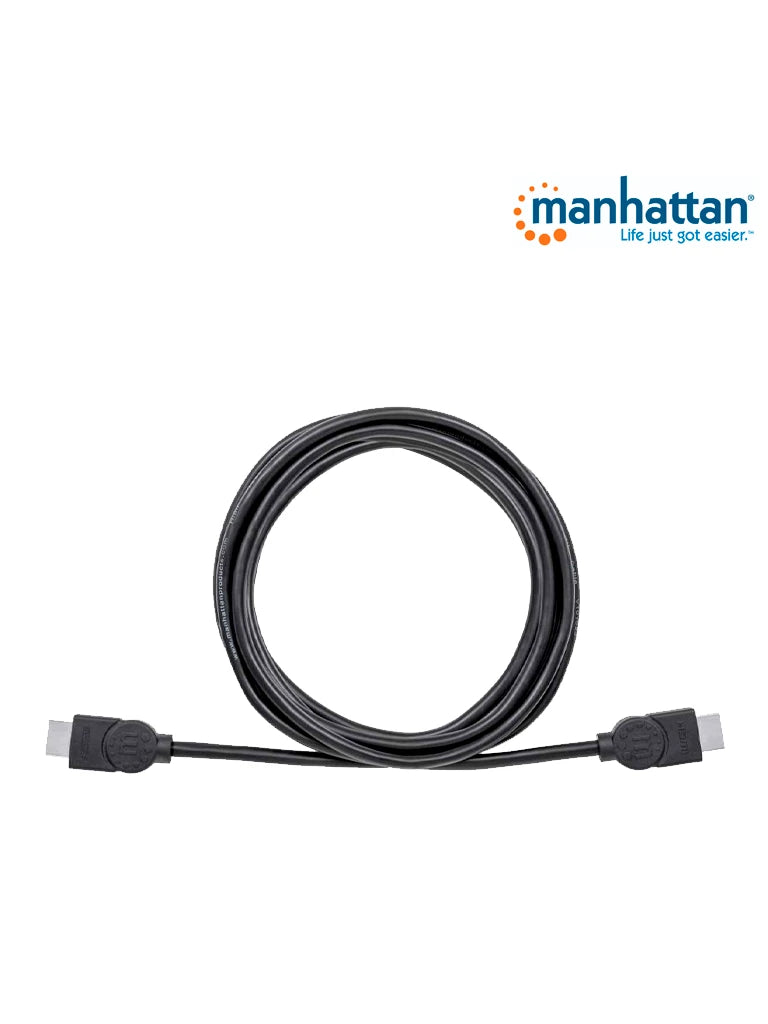 MANHATTAN 323222 - CABLE HDMI DE ALTA VELOCIDAD CON CANAL ETHERNET 1.4 M-M 3.0M+ETHERNET-HDMI-MANHATTAN-Bsai Seguridad & Controles