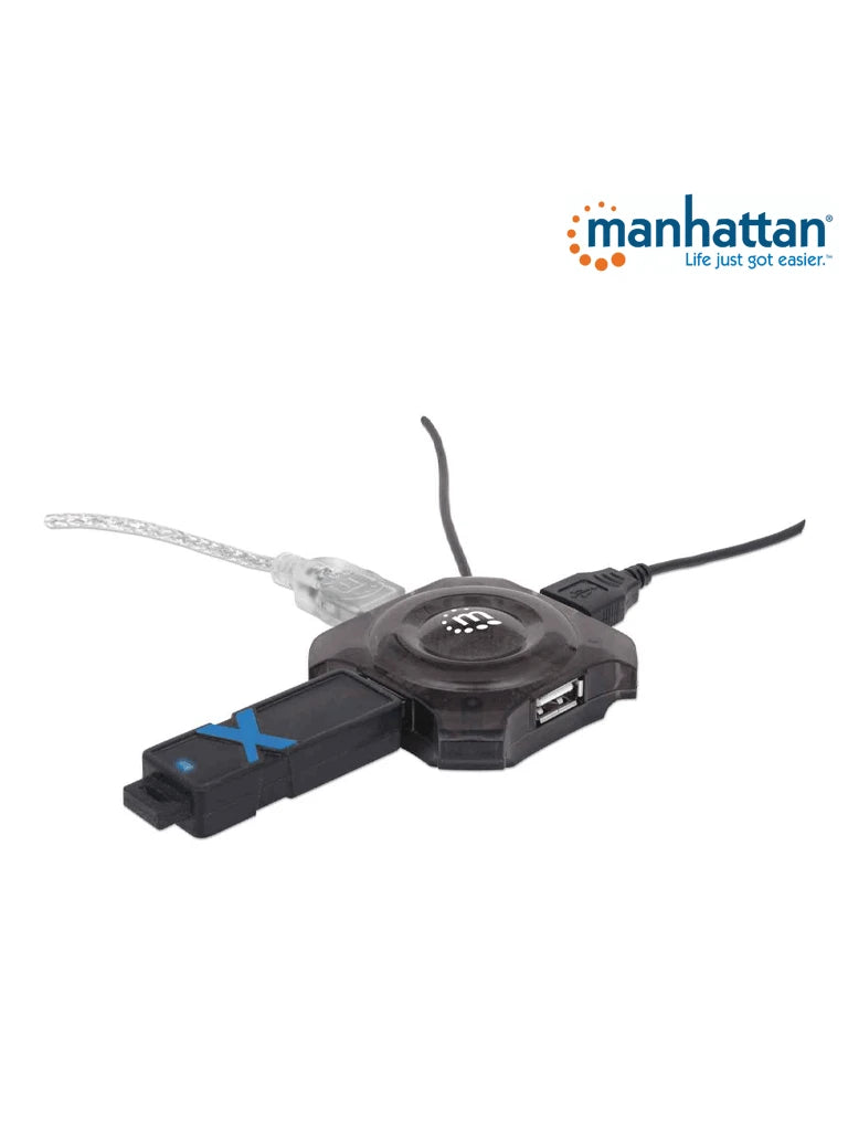 MANHATTAN 162272 - MINI USB DE 4 PUERTOS QUE PROVEEN ENERGÍA/ SOPORTA ESPECIFICACIONES USB 1.1/ SOPORTA DISPOSITIVOS Y PUERTOS USB 2.0 (HASTA 12 MBPS)/-Accesorios y Cables USB-MANHATTAN-Bsai Seguridad & Controles