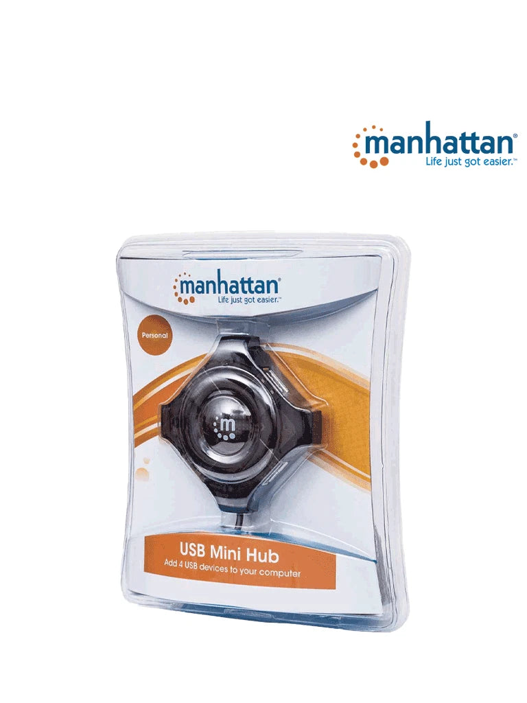 MANHATTAN 162272 - MINI USB DE 4 PUERTOS QUE PROVEEN ENERGÍA/ SOPORTA ESPECIFICACIONES USB 1.1/ SOPORTA DISPOSITIVOS Y PUERTOS USB 2.0 (HASTA 12 MBPS)/-Accesorios y Cables USB-MANHATTAN-Bsai Seguridad & Controles