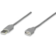 MANHATTAN 317238 - CABLE DE EXTENSIÓN USB MACHO A USB HEMBRA/ 3 METROS/ VELOCIDAD MÁXIMA DE HASTA 12 MBPS/ UL 2725/ USB 1.1/-Accesorios y Cables USB-MANHATTAN-Bsai Seguridad & Controles