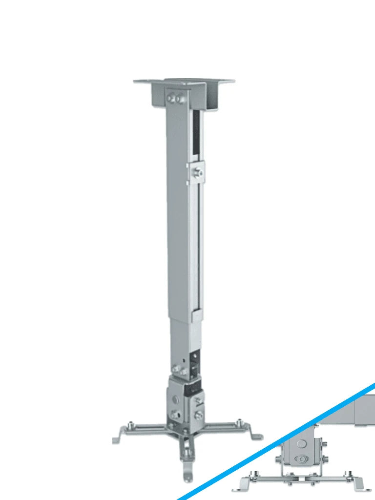 MANHATTAN 461191 - SOPORTE DE PROYECTOR PARA MONTAJE EN TECHO O PARED/ 20 KG DE CARGA/ ALTURA AJUSTABLE/ INCLINACIÓN Y ROTACIÓN AJUSTABLE/ MOVIMIENTO ARTICULADO/ COLOR PLATA/ DISEÑO MULTIPROPOSITOS/-Soportes y Bases-MANHATTAN-Bsai Seguridad & Controles