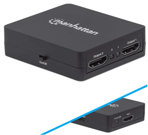 MANHATTAN 207652 - SPLITTER / DIVISOR DE VIDEO HDMI/ FULLHD/ 1 ENTRADA Y 2 SALIDAS/ DISTANCIA DE ENTRADA 15 METROS/ DISTANCIA DE SALIDAS 15 METROS/ SOPORTA CONEXIÓN EN CASCADA/ SOPORTA SONIDO LPCM, SONIDO MASTER DTS-HD Y DOLBY TRUEHD/-Divisores / Splitters-MANHATTAN-MAN0560002-Bsai Seguridad & Controles