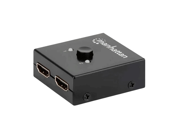 MANHATTAN 207850 - SWITCH BIDIRECCIONAL HDMI 4K DE 2 PUERTOS / COLOR NEGRO / SELECCIÓN MANUAL / PASIVO / NO REQUIERE ALIMENTACIÓN /-Divisores / Splitters-MANHATTAN-Bsai Seguridad & Controles