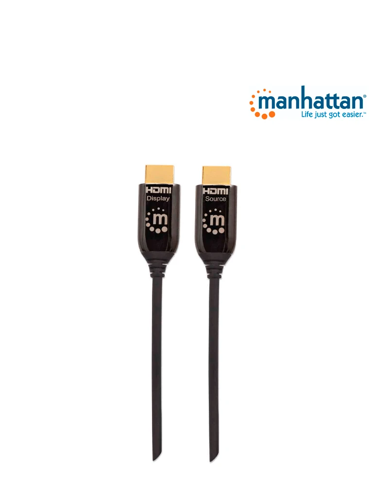 MANHATTAN 355445 - CABLE HDMI OPTICO ACTIVO PLENUM DE 50 METROS/ RESOLUCIÓN 4K@60HZ/ SOPORTA 3D Y CANAL ETHERNET/ HDMI MACHO A MACHO/ SOPORTA CANAL DE RETORNO DE AUDIO (ARC)/ ADMITE IMAGENES HDR/ (SOBRE PEDIDO)-HDMI-MANHATTAN-Bsai Seguridad & Controles