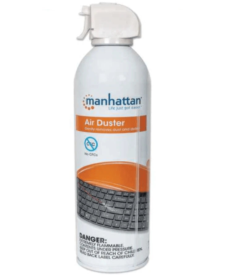 MANHATTAN 410632 - BOTE DE AIRE COMPRIMIDO PARA REMOVER POLVO/ 226 GRAMOS/ IDEAL PARA REALIZAR MANTENIMIENTOS Y REMOVER POLVO DE DVRS, NVRS, FUENTES CON DISTRIBUIDOR, ETC./-VENDOR-Bsai Seguridad & Controles