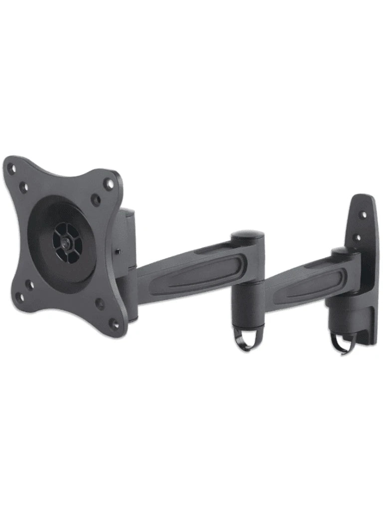 MANHATTAN 423670 - SOPORTE DE PARED PARA PANTALLAS DE 13 A 27"/ 15 KG DE CARGA/ BRAZO ARTICULADO/ DISTANCIA A LA PARED DE HASTA 40.8 CM/ AJUSTE HORIZONTAL Y VERTICAL/ VESA 75/ 100/-Soportes y Bases-MANHATTAN-Bsai Seguridad & Controles