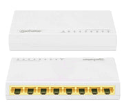 MANHATTAN 560702 SWITCH DE ESCRITORIO GIGABIT ETHERNET DE 8 PUERTOS DE PLÁSTICO, PARA ESCRITORIO, IEEE 802.3AZ (ETHERNET DE EFICIENCIA ENERGÉTICA)-Switches-MANHATTAN-Bsai Seguridad & Controles