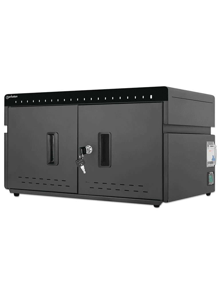 MANHATTAN - 715959 - GABINETE PROFESIONAL CARGA 20 PUERTOS USB-C-360 W/20 PUERTOS, BAHÍAS TELÉFONOS Y TABLETAS, HASTA 18 W, PUERTA CON CERRADURA, PROTECCIÓN SOBRETENSIONES, SISTEMA VENTILACIÓN INTEGRADO, CARCASA METÁLICA, ESCRITORIO, NEGRO. #PROMOMAYO-Racks-MANHATTAN-Bsai Seguridad & Controles