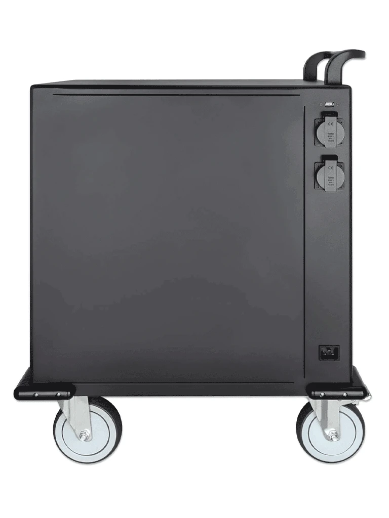 MANHATTAN - 716000 - GABINETE MÓVIL CARGA PROFESIONAL / 32 PUERTOS, COMPARTIMIENTOS ESPACIOSOS TELÉFONOS Y TABLETAS, 576 W TOTAL, 18 W POR PUERTO, BLOQUEO CÓDIGO PIN, PROTECCIÓN SOBRETENSIONES, VENTILACIÓN SILENCIOSA, CARCASA METAL, NEGRO #PROMOMAYO-Racks-MANHATTAN-Bsai Seguridad & Controles