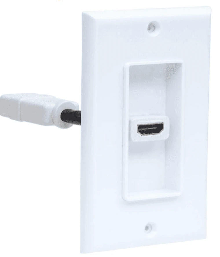 MANHATTAN 771719 PLACA DE PARED HDMI DE UN PUERTO HDMI HEMBRA A HDMI HEMBRA, TIPO CONECTOR, BLANCO-HDMI-MANHATTAN-Bsai Seguridad & Controles