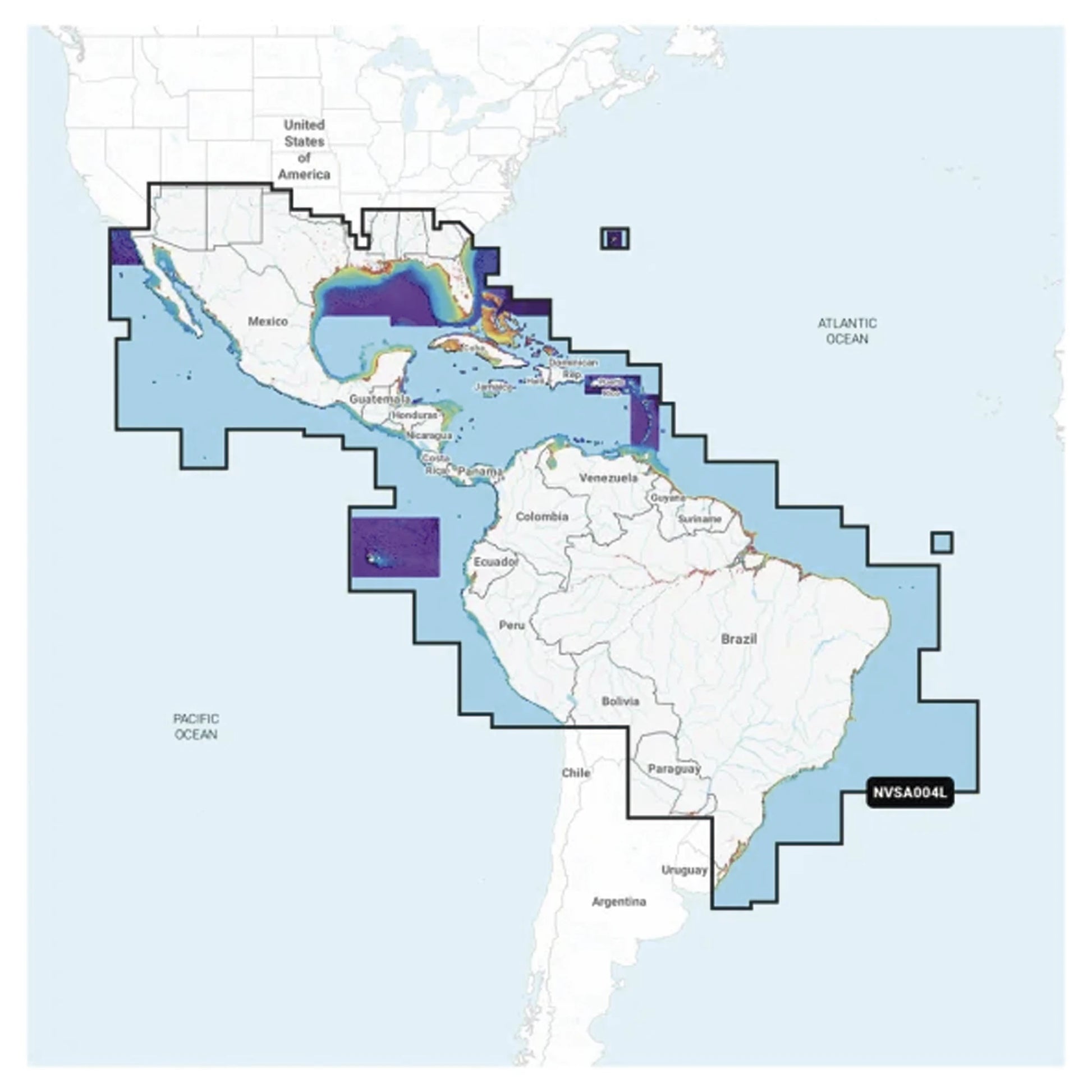 MAPA MÉXICO, CARIBE Y BRASIL-Soluciones Marinas-GARMIN-Bsai Seguridad & Controles