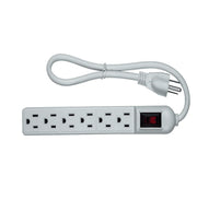 ARGOS 9700250 - BARRA MULTICONTACTOS CON SUPRESOR DE PICOS / 6 TOMAS ATERRIZADAS / USO INTERIOR / COLOR BLANCO / 110-125V AC / 1875W /-Barras Multiconectores-MARCAS VARIAS-Bsai Seguridad & Controles