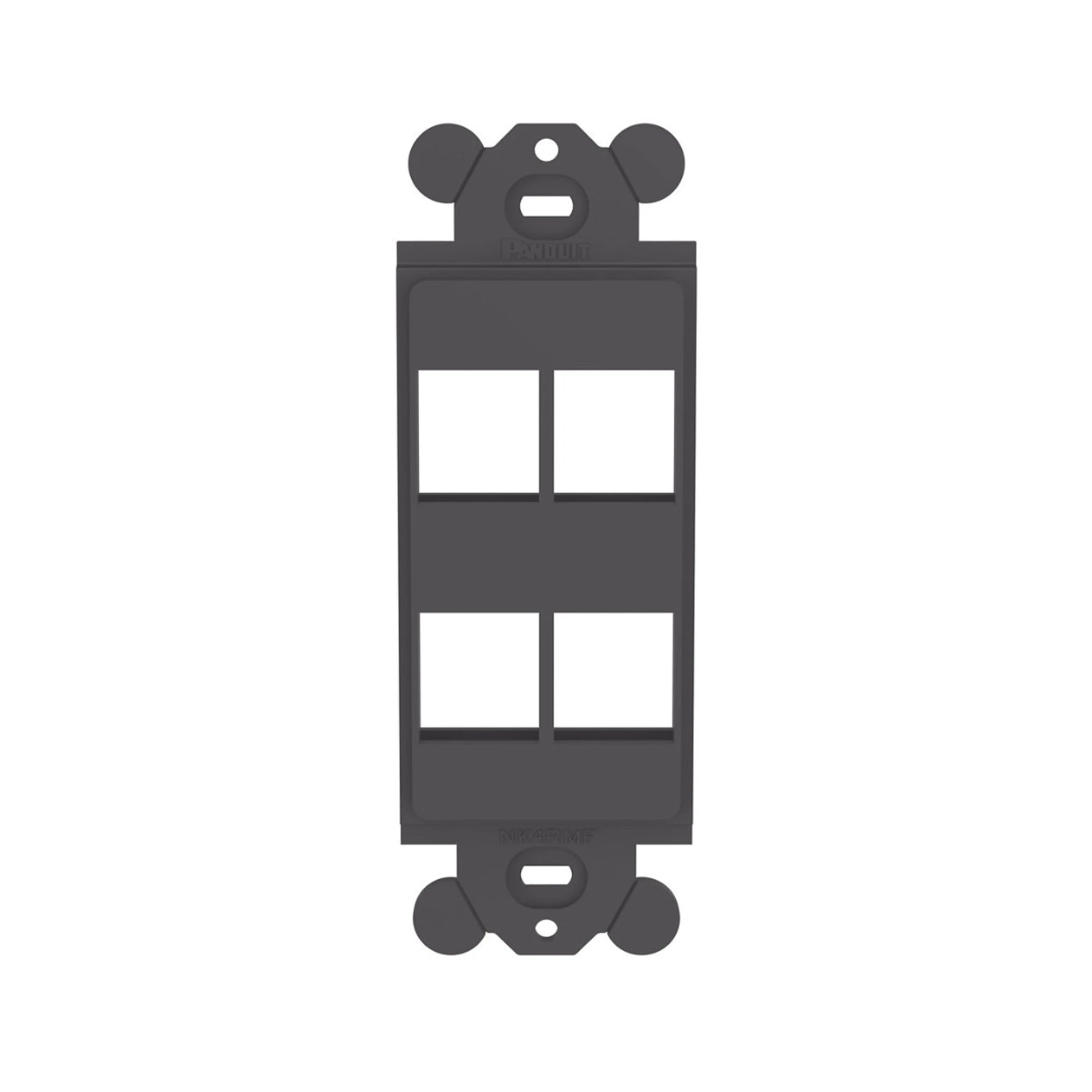 MARCO DE MÓDULO DÚPLEX, PARA PLACAS FRONTALES ESTÁNDAR GFCI, ACEPTA 4 MÓDULOS KEYSTONE, COLOR NEGRO-Cableado-PANDUIT-Bsai Seguridad & Controles