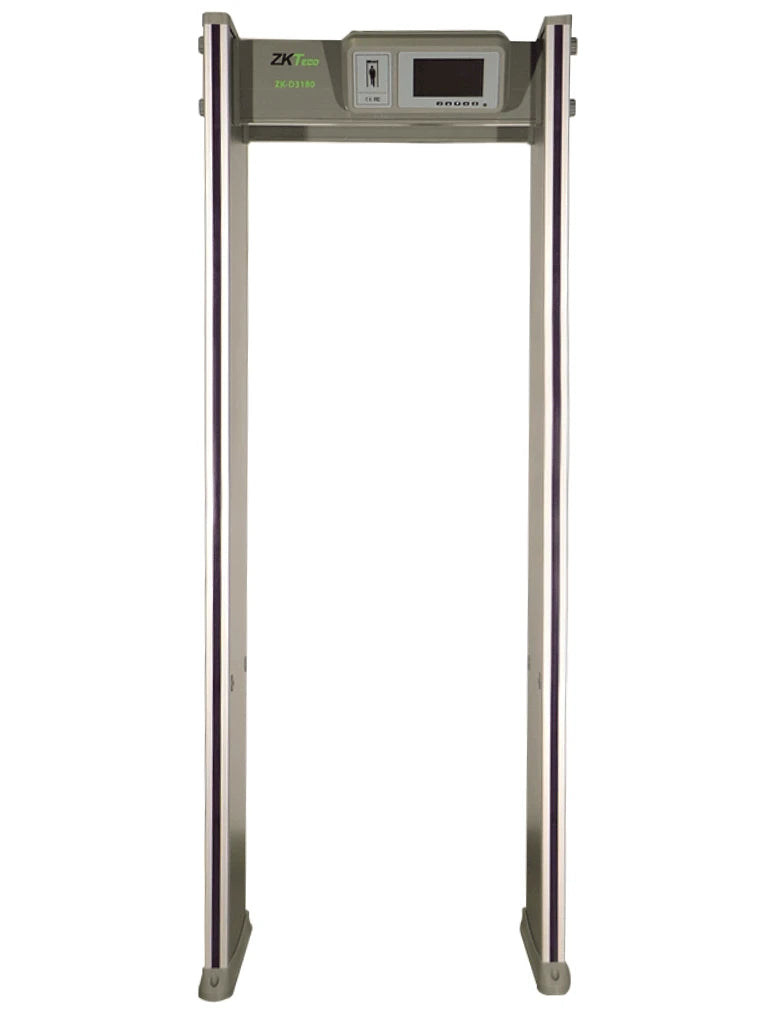 ZKTECO D3180 - ARCO DETECTOR DE METALES / 18 ZONAS DE DETECCIÓN / PANTALLA LCD 7"/ 500 NIVELES DE SENSIBILIDAD POR ZONA / CONTEO DE ALARMAS Y PERSONAS / PASSWORD DE PROTECCIÓN / INDICADORES LED / MATERIAL A PRUEBA DE FUEGO-Detectores de Metal Arco-ZKTECO-Bsai Seguridad & Controles
