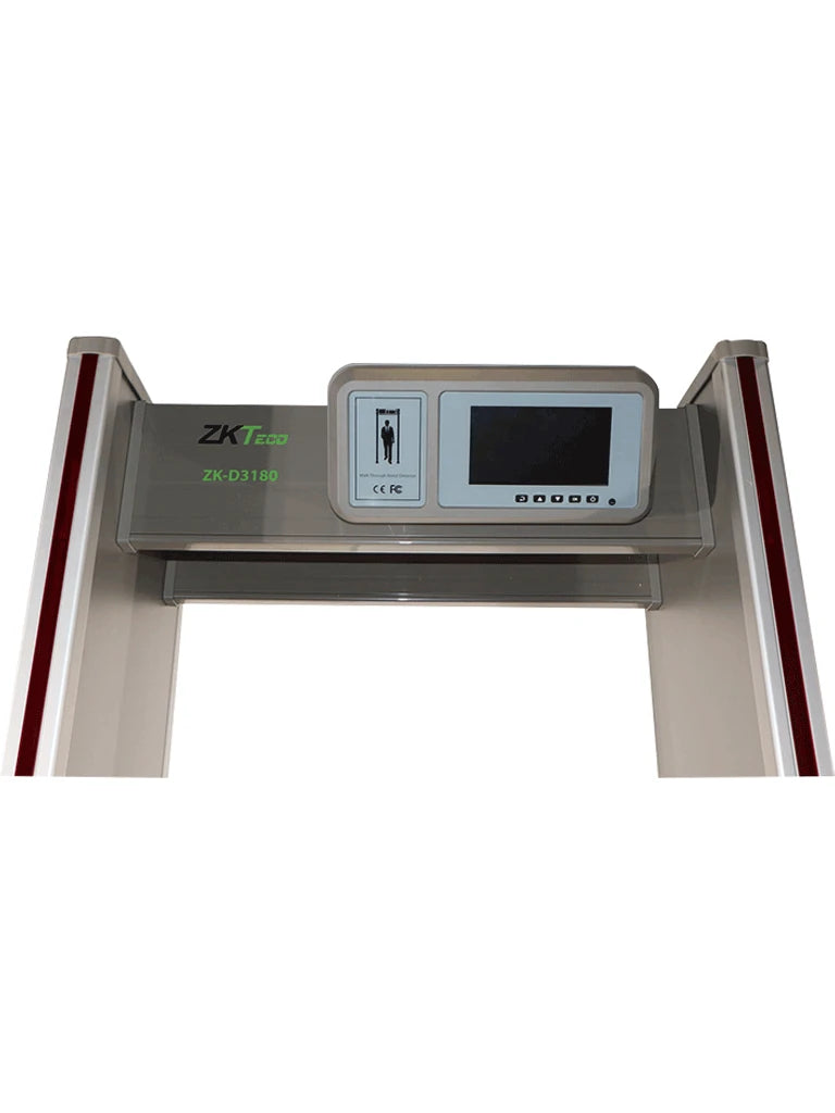 ZKTECO D3180 - ARCO DETECTOR DE METALES / 18 ZONAS DE DETECCIÓN / PANTALLA LCD 7"/ 500 NIVELES DE SENSIBILIDAD POR ZONA / CONTEO DE ALARMAS Y PERSONAS / PASSWORD DE PROTECCIÓN / INDICADORES LED / MATERIAL A PRUEBA DE FUEGO-Detectores de Metal Arco-ZKTECO-Bsai Seguridad & Controles
