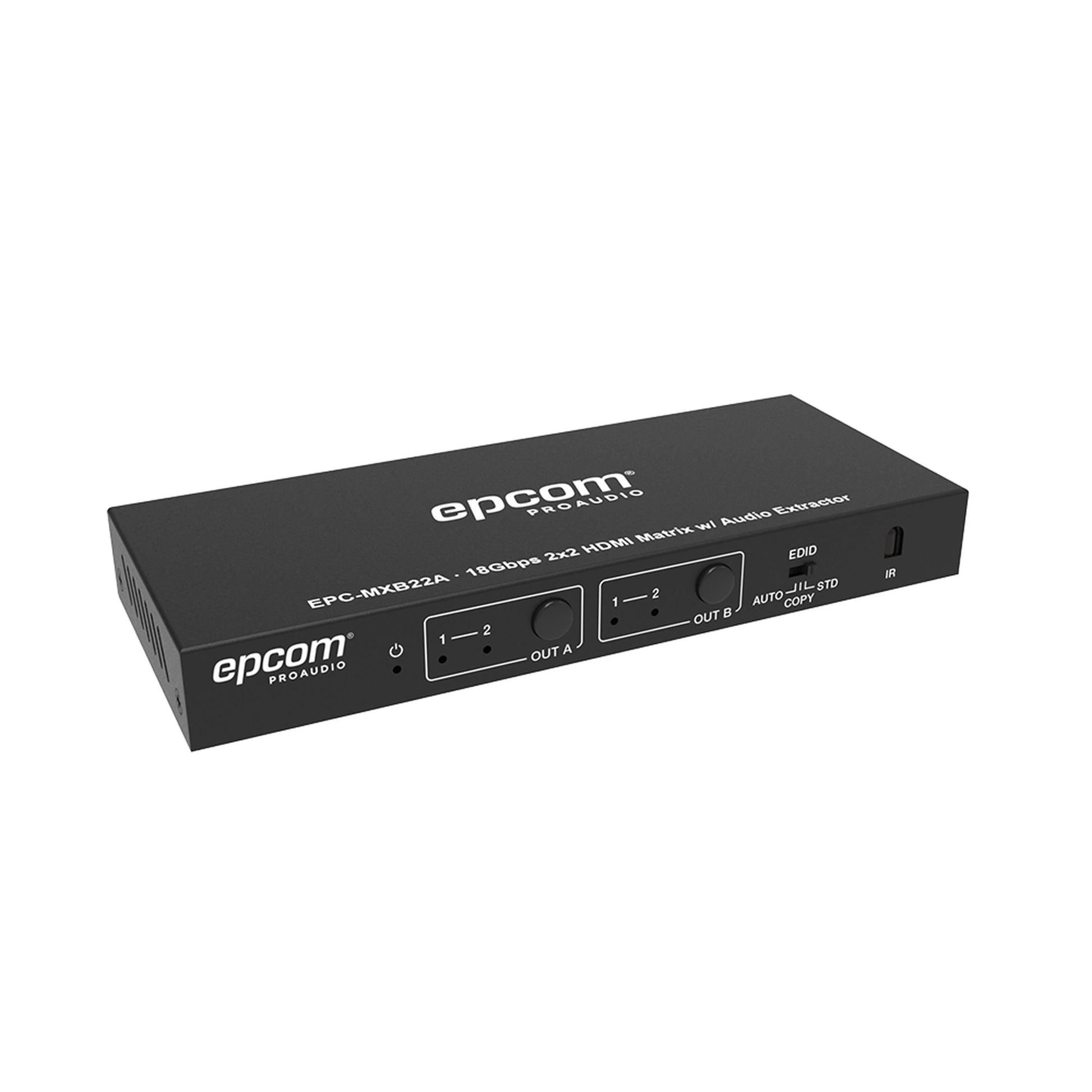 MATRICIAL HDMI | 2X2 | 4K2K@60HZ | HDR | YCBCR 4:4:4 | EDID AUTO | EXTRACTOR DE AUDIO | SALIDA DE AUDIO ANÁLOGA Y DIGITALIZADOS | HDCP 2.2 | 18 GBPS-ProAV-EPCOM PROAUDIO-Bsai Seguridad & Controles