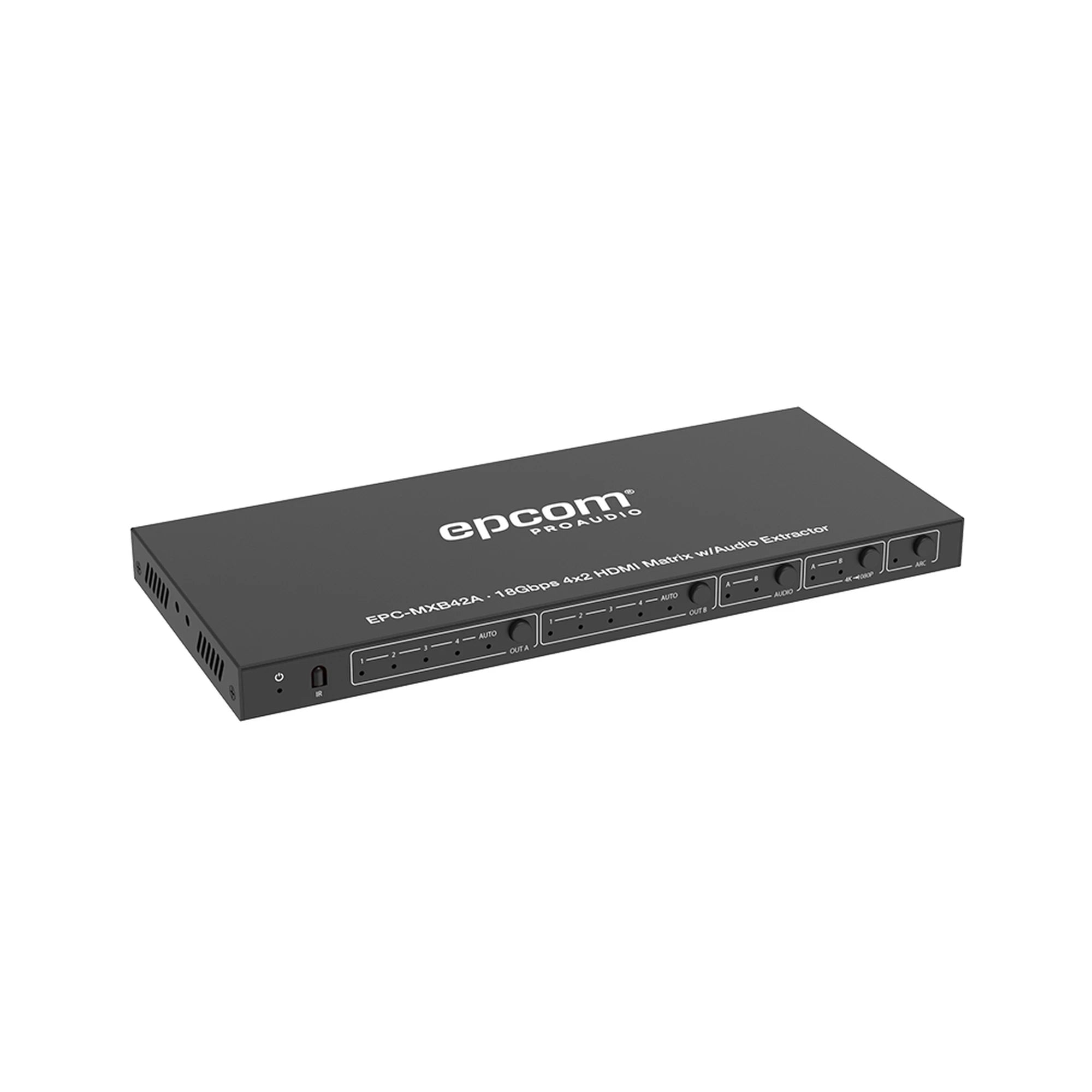 MATRICIAL HDMI | 4X2 | 4K2K@60HZ | HDR | YCBCR 4:4:4 | EDID AUTO | EXTRACTOR DE AUDIO | SALIDA DE AUDIO ANÁLOGA Y DIGITALIZADOS | HDCP 2.2 | 18 GBPS-ProAV-EPCOM PROAUDIO-Bsai Seguridad & Controles