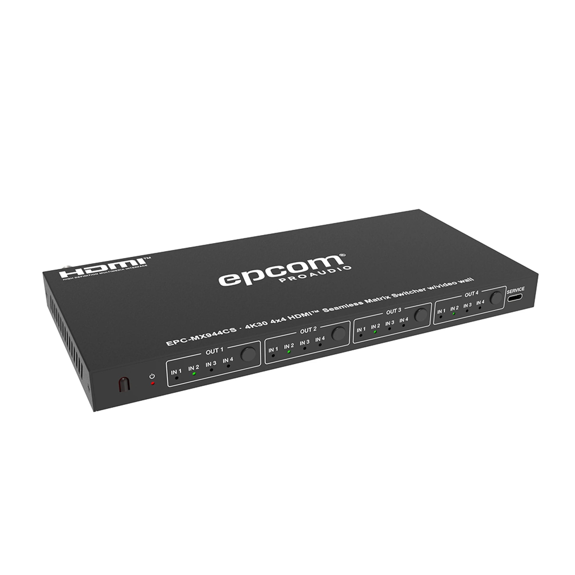 MATRIZ DE VIDEO HDMI 4X4 | ANCHO DE BANDA 10.2 GBPS | RESOLUCIÓN 4K@30HZ | ESCALADO A 1080P, 720P, 1920X1200, 4K30 | MODOS MATRIZ Y VIDEO WALL | CONTROL RS-232 Y REMOTO INFRARED-ProAV-EPCOM PROAUDIO-Bsai Seguridad & Controles