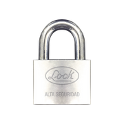 CANDADO DE HIERRO ALTA SEGURIDAD CON LLAVE DE DISCO/ ACABADO CROMADO/ LLAVES ABLOY/ MEDIDA DE HORQUILLA 34 MM.-Cerraduras-LOCK-Bsai Seguridad & Controles