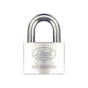 CANDADO DE HIERRO ALTA SEGURIDAD CON LLAVE DE DISCO/ ACABADO CROMADO/ LLAVES ABLOY/ MEDIDA DE HORQUILLA 50 MM.-Cerraduras-LOCK-Bsai Seguridad & Controles