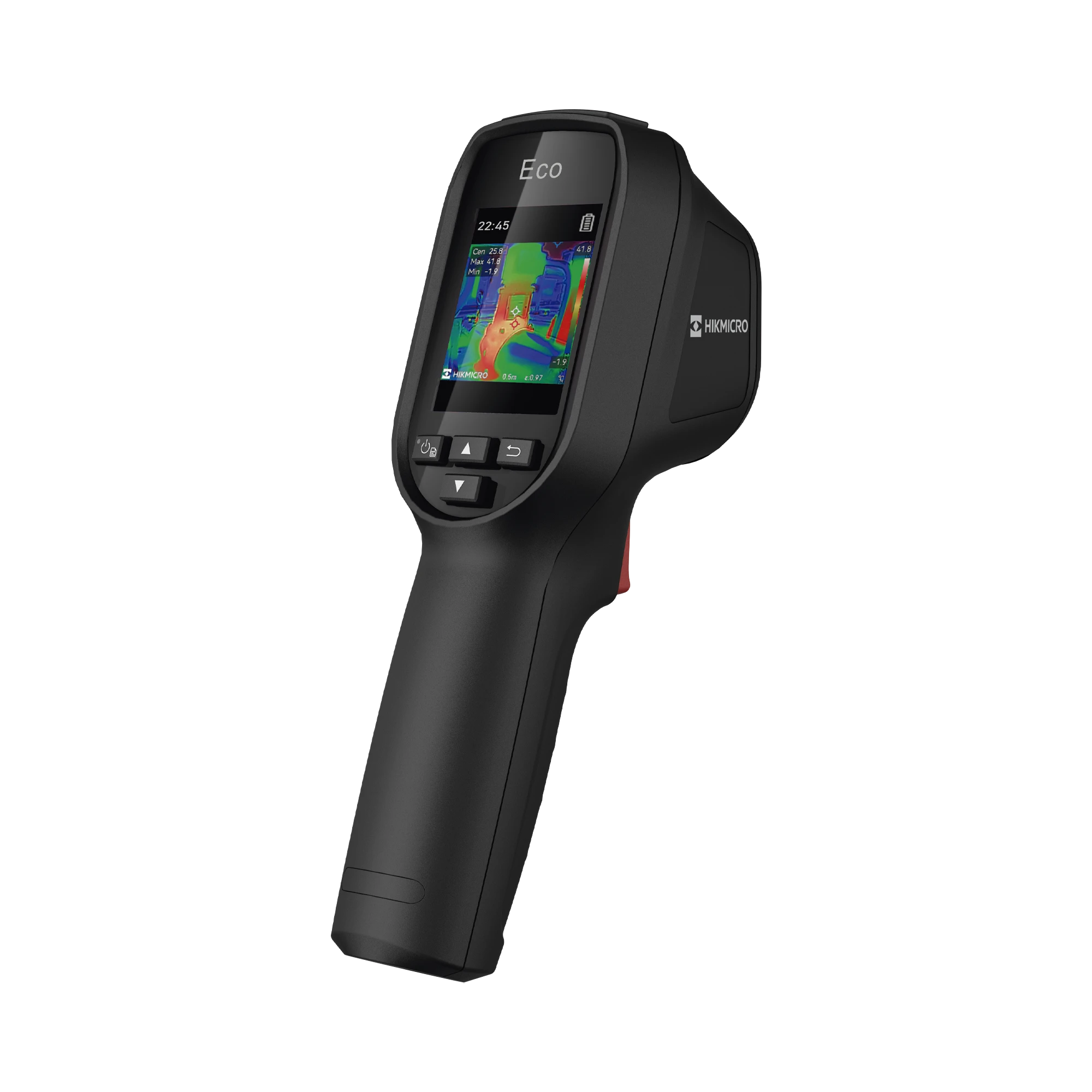 ECO - CÁMARA TERMOGRÁFICA PORTÁTIL / RESOLUCIÓN 96 X 96 / LENTE 1.35 MM / PANTALLA LCD 2.4" / IP54 / MEMORIA INTERNA 4 GB-Cámaras IP y NVRs-HIKMICRO-Bsai Seguridad & Controles