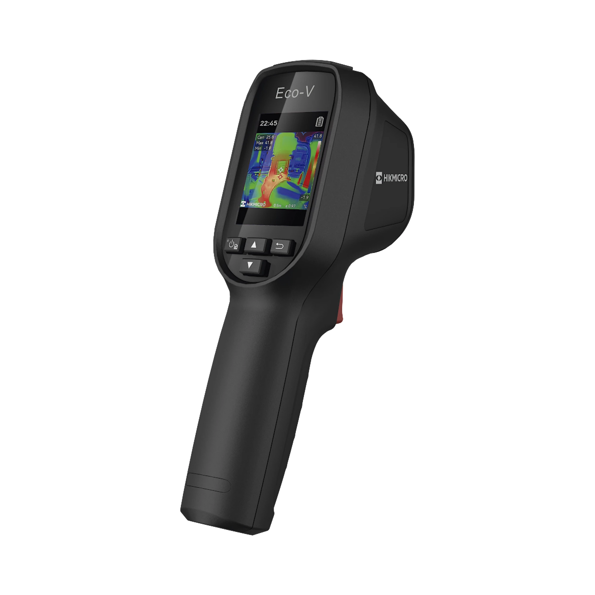 ECO-V - CÁMARA TERMOGRÁFICA PORTÁTIL / RESOLUCIÓN 96 X 96 TÉRMICO / 640 × 480 CÁMARA VISUAL / LENTE 1.35 MM / PANTALLA LCD 2.4" / IP54 / MEMORIA INTERNA 4 GB-Cámaras IP y NVRs-HIKMICRO-Bsai Seguridad & Controles
