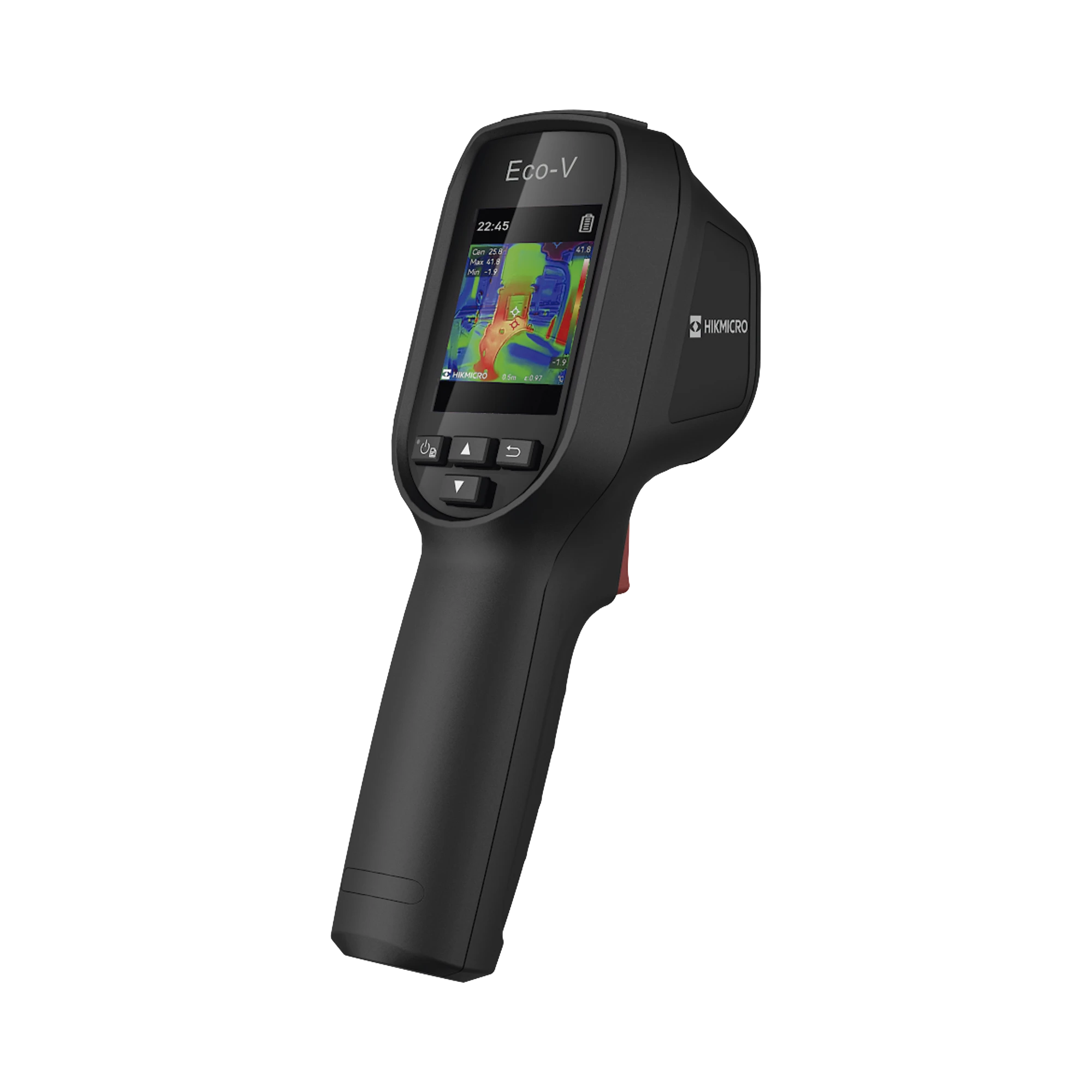 ECO-V - CÁMARA TERMOGRÁFICA PORTÁTIL / RESOLUCIÓN 96 X 96 TÉRMICO / 640 × 480 CÁMARA VISUAL / LENTE 1.35 MM / PANTALLA LCD 2.4" / IP54 / MEMORIA INTERNA 4 GB-Cámaras IP y NVRs-HIKMICRO-Bsai Seguridad & Controles