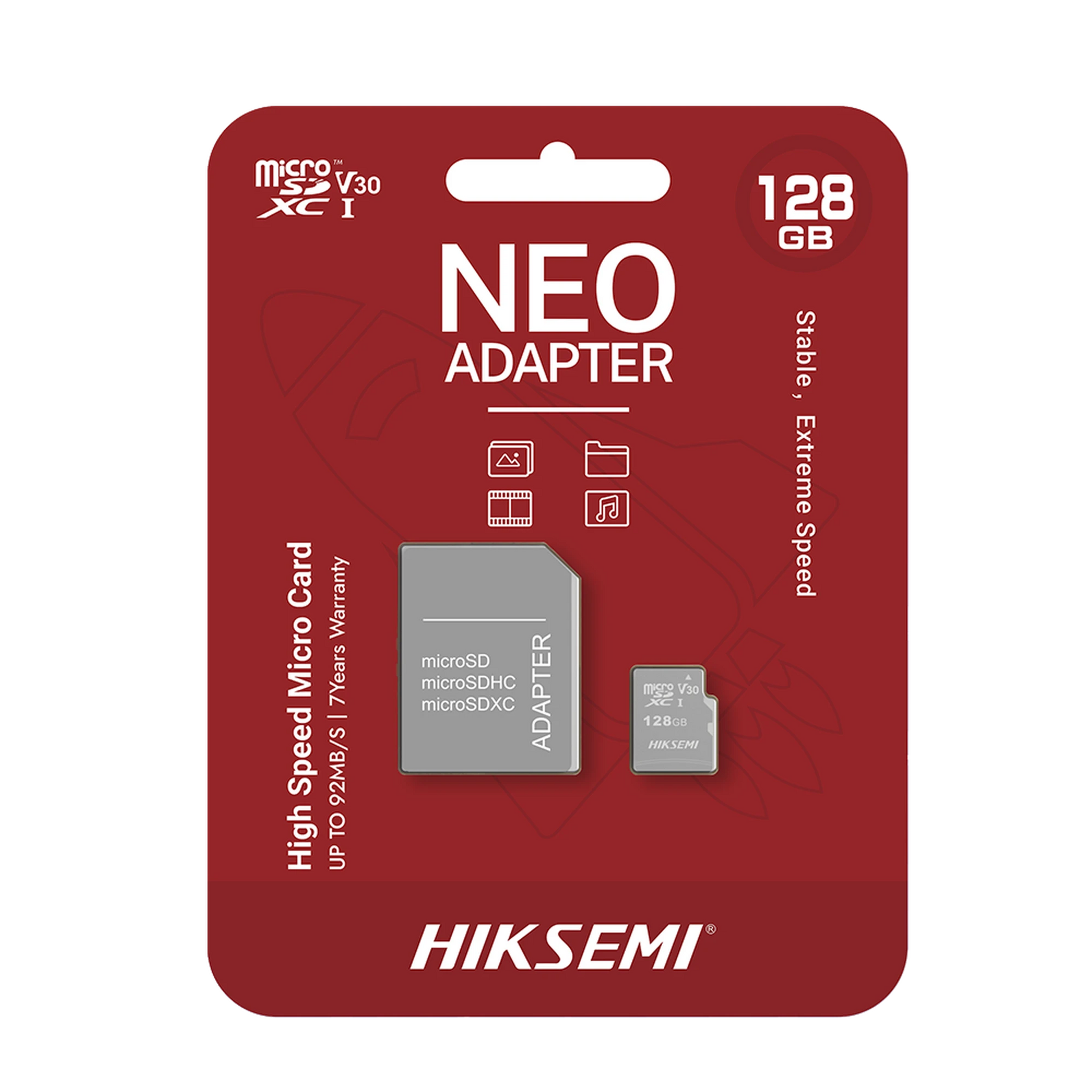 MEMORIA MICROSD CON ADAPTADOR IDEAL PARA CELULAR O TABLET / 128 GB / MULTIPROPÓSITO / CLASE 10 / 92 MB/S LECTURA / 50 MB/S ESCRITURA-Almacenamiento-HIKSEMI BY HIKVISION-Bsai Seguridad & Controles