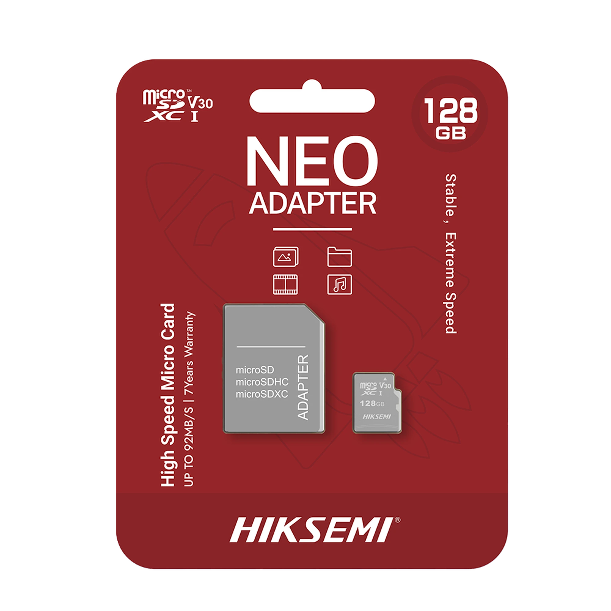 MEMORIA MICROSD CON ADAPTADOR IDEAL PARA CELULAR O TABLET / 128 GB / MULTIPROPÓSITO / CLASE 10 / 92 MB/S LECTURA / 50 MB/S ESCRITURA-Almacenamiento-HIKSEMI BY HIKVISION-Bsai Seguridad & Controles