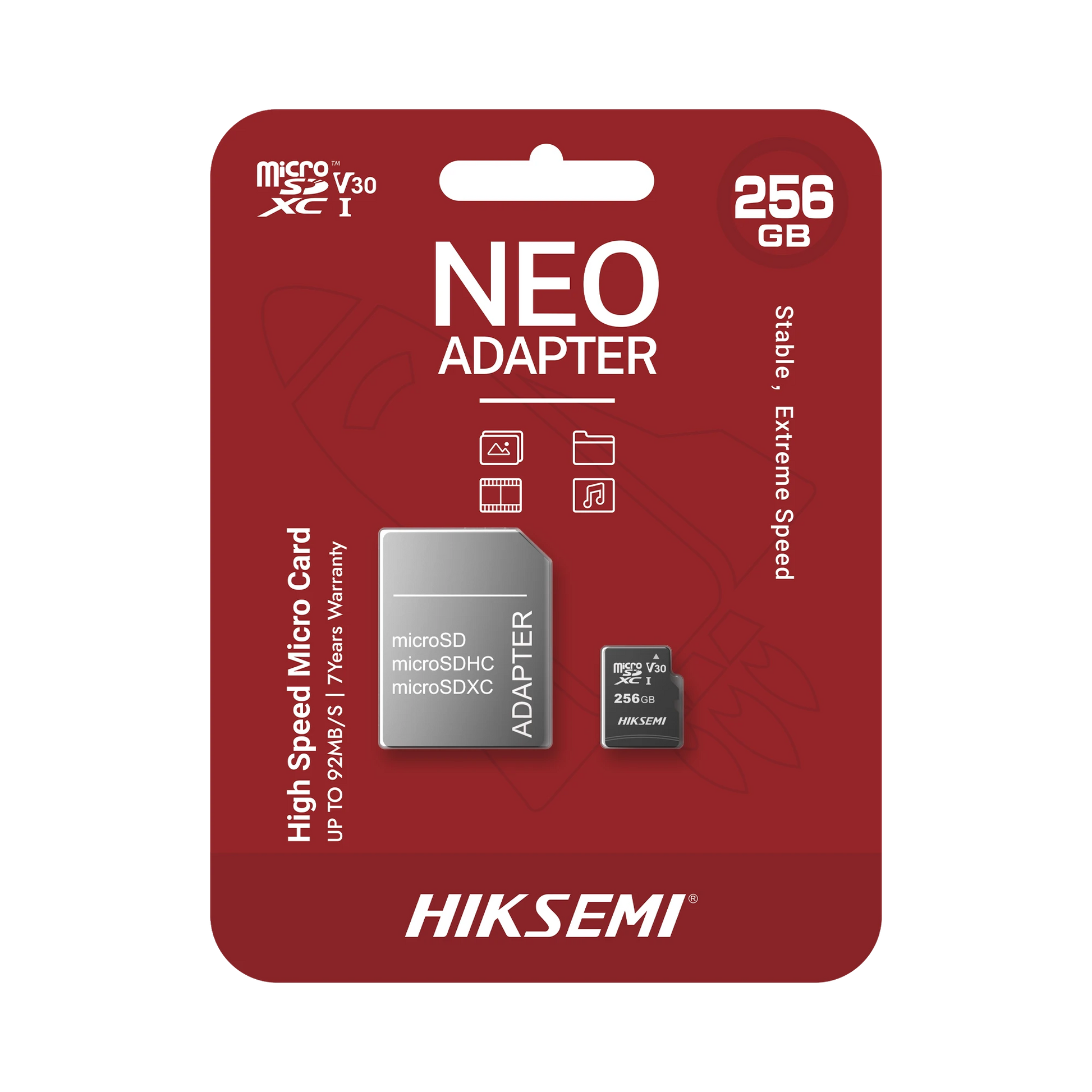 MEMORIA MICROSD CON ADAPTADOR IDEAL PARA CELULAR O TABLET / 256 GB / MULTIPROPÓSITO-Almacenamiento-HIKSEMI BY HIKVISION-Bsai Seguridad & Controles
