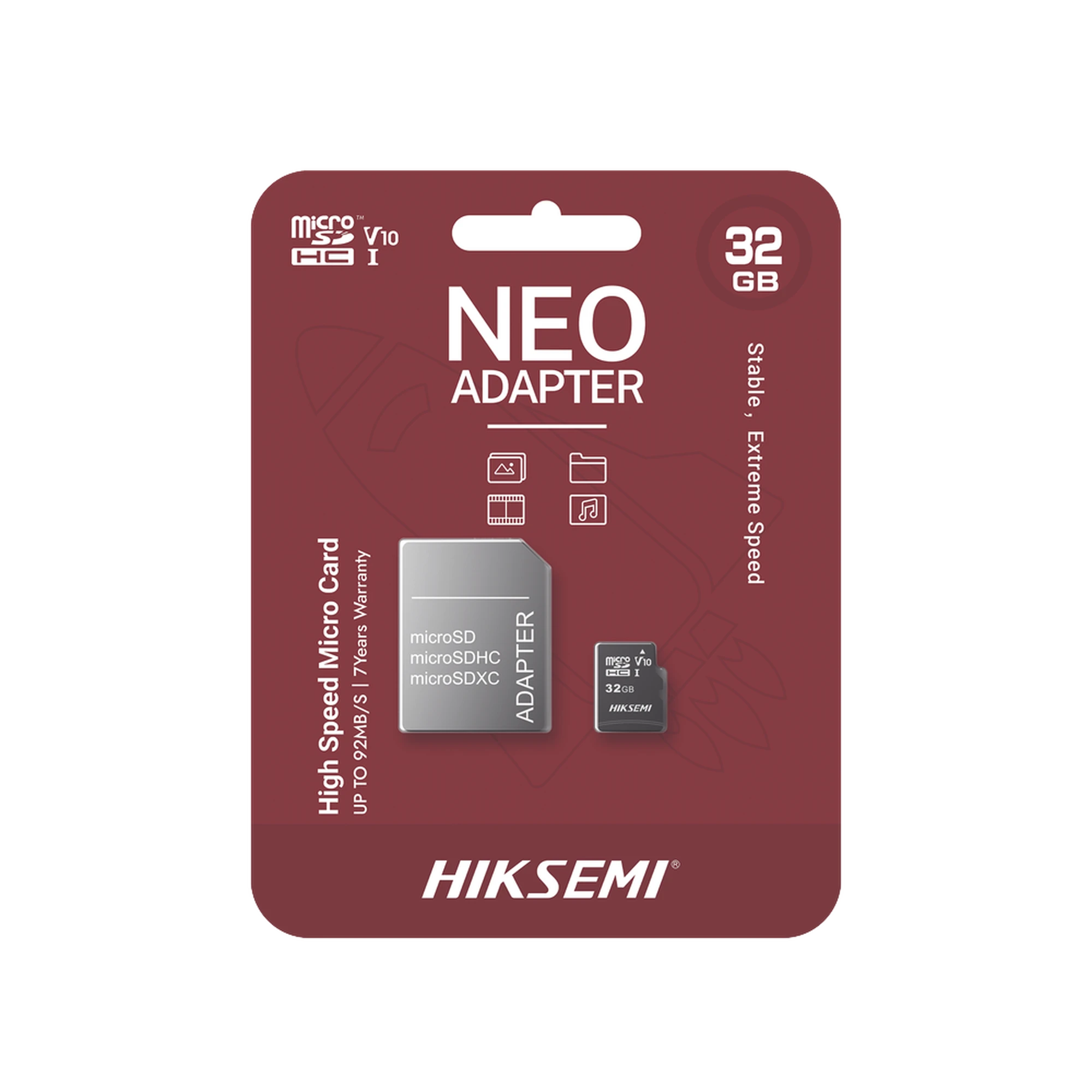 MEMORIA MICROSD CON ADAPTADOR IDEAL PARA CELULAR O TABLET / 32 GB / MULTIPROPÓSITO / CLASE 10 / 92 MB/S LECTURA / 50 MB/S ESCRITURA-Almacenamiento-HIKSEMI BY HIKVISION-Bsai Seguridad & Controles