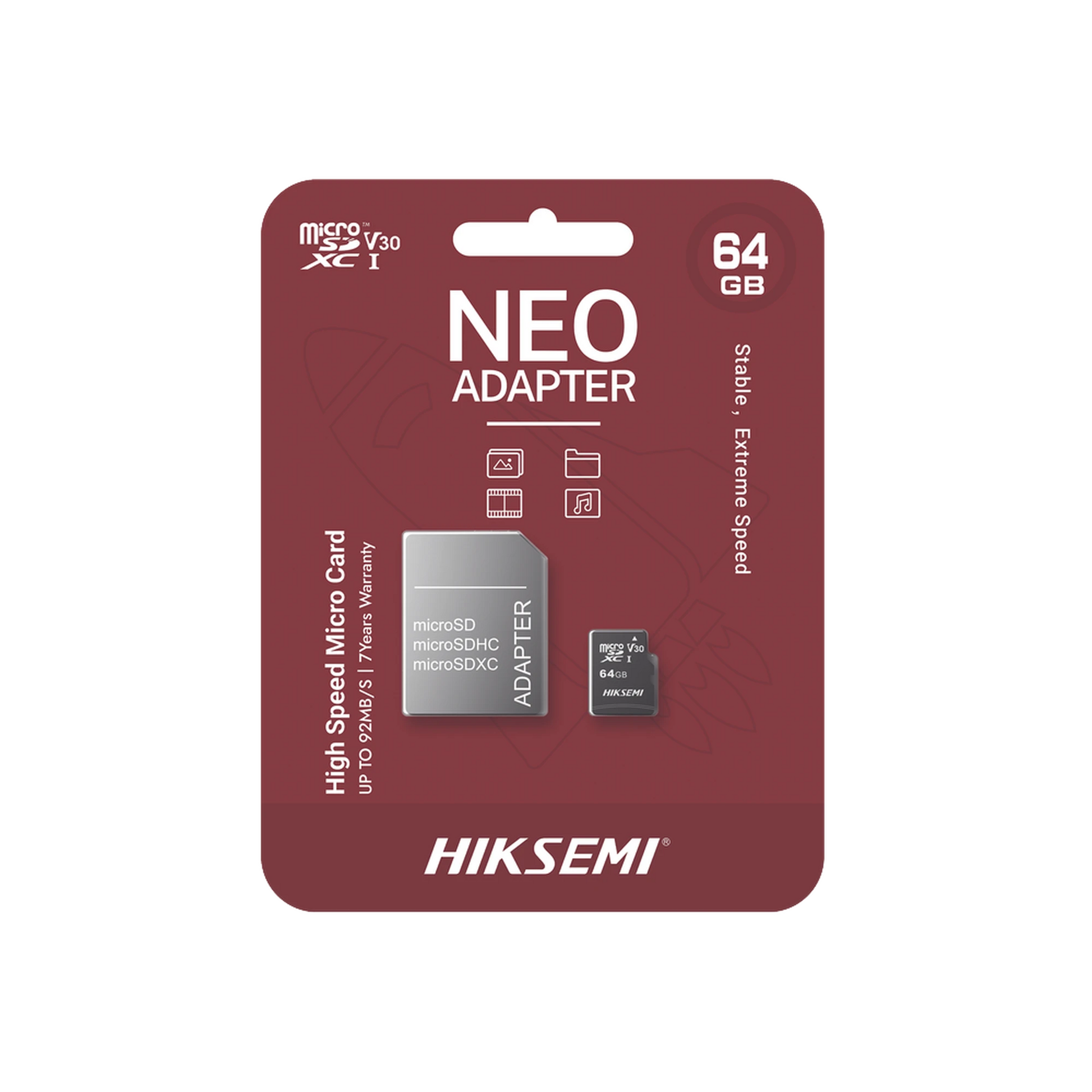 MEMORIA MICROSD CON ADAPTADOR IDEAL PARA CELULAR O TABLET / 64 GB / MULTIPROPÓSITO-Almacenamiento-HIKSEMI BY HIKVISION-Bsai Seguridad & Controles