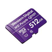 MEMORIA MICROSD DE 512 GB PURPLE, ESPECIALIZADA PARA VIDEOVIGILANCIA, 3 VECES MAYOR DURACIÓN QUE UNA CONVENCIONAL-Almacenamiento-WESTERN DIGITAL (WD)-Bsai Seguridad & Controles